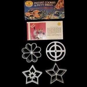 Nordic Ware Double Rosette set of 4 iron Instant Cookie & Patty Shells VTG NOS